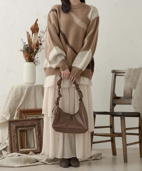 Ambre Neige(アンブルネージュ)の「jacquard nuance knit / ジャガードニュアンスニット(ニット/セーター・レディース・アイボリー/ダークブラウン/ライトグリーン・FREE)」の17枚目の写真