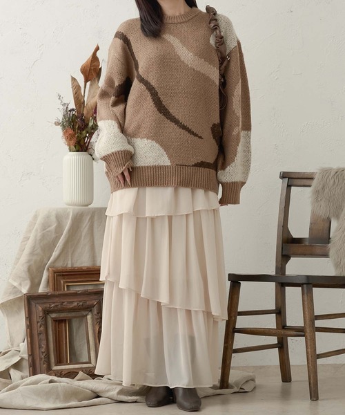 Ambre Neige(アンブルネージュ)の「jacquard nuance knit / ジャガードニュアンスニット(ニット/セーター・レディース・アイボリー/ダークブラウン/ライトグリーン・FREE)」の18枚目の写真