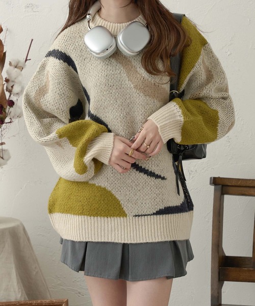 Ambre Neige(アンブルネージュ)の「jacquard nuance knit / ジャガードニュアンスニット(ニット/セーター・レディース・アイボリー/ダークブラウン/ライトグリーン・FREE)」の20枚目の写真