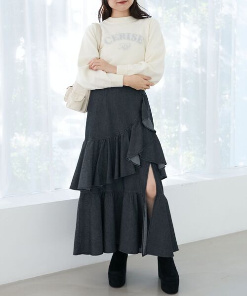 MAJESTIC LEGON(マジェスティックレゴン)の「フリルデザインスリットスカート(スカート・レディース・ブラック系その他/ブラック・MEDIUM)」の15枚目の写真