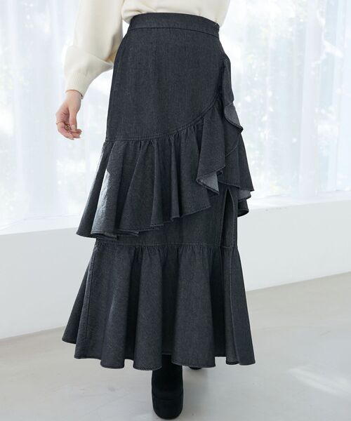 MAJESTIC LEGON(マジェスティックレゴン)の「フリルデザインスリットスカート(スカート・レディース・ブラック系その他/ブラック・MEDIUM)」の19枚目の写真