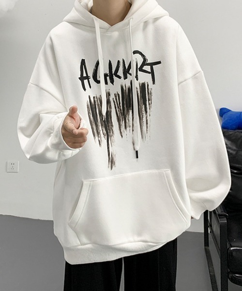 NOWLE(ノウル)の「【NOWLE】ビッグシルエット ワイドスリーブ ロゴ スウェット パーカー(パーカー・メンズ・グレー/ブラック/ブラウン/ホワイト・LARGE/X-LARGE/MEDIUM)」の8枚目の写真