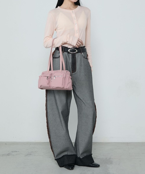 Nylon out pocket boston shoulder bag / ロングハンドル アウト