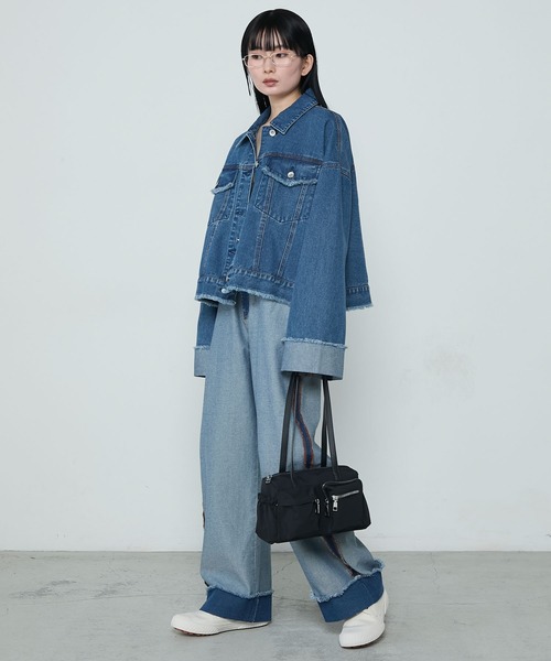 Nylon out pocket boston shoulder bag / ロングハンドル アウト