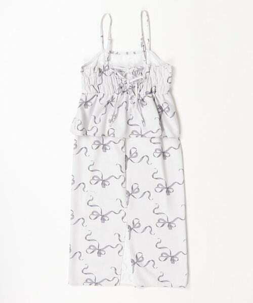 ビスチェ風リボン柄キャミワンピース（ワンピース）｜ASTORIA ODIER（アストリアオディール）