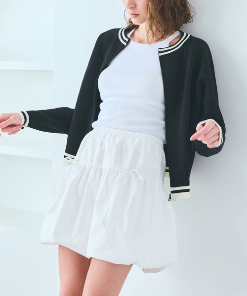 coca(coca)(コカ)の「【WEB限定セール】ポプリン バルーンミニスカート(スカート・レディース・ホワイト/ブラック・M/L)」の10枚目の写真