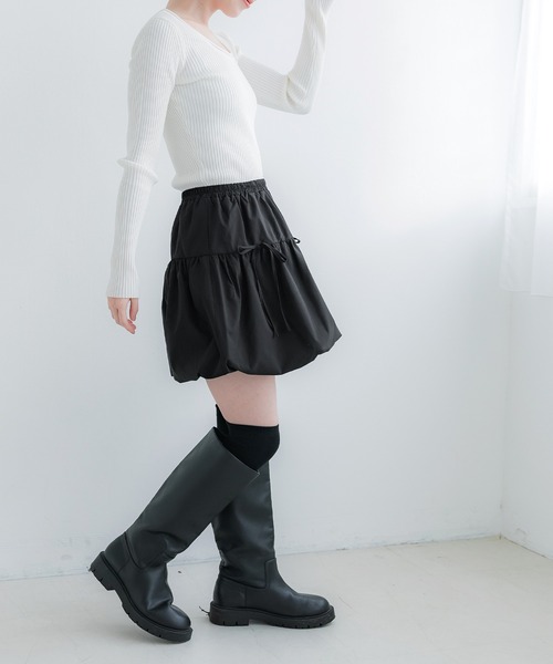 coca(coca)(コカ)の「【WEB限定セール】ポプリン バルーンミニスカート(スカート・レディース・ホワイト/ブラック・M/L)」の13枚目の写真