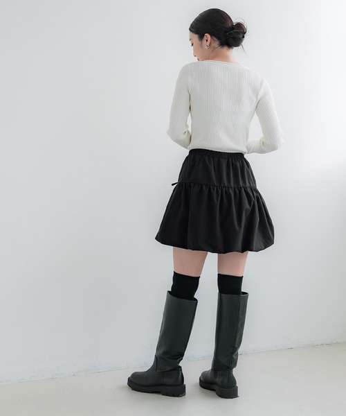 coca(coca)(コカ)の「【WEB限定セール】ポプリン バルーンミニスカート(スカート・レディース・ホワイト/ブラック・M/L)」の14枚目の写真