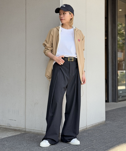 PROVOKE （プロヴォーク）の「【PROVOKE/プロヴォーク】タックワイドパンツ（スラックス・レディース・チャコールグレー/ネイビー・38/34/36）」の5枚目の写真