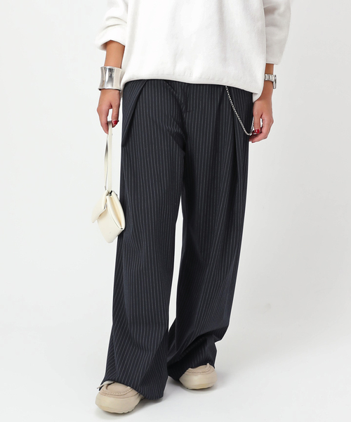 PROVOKE （プロヴォーク）の「【PROVOKE/プロヴォーク】タックワイドパンツ（スラックス・レディース・チャコールグレー/ネイビー・38/34/36）」の14枚目の写真