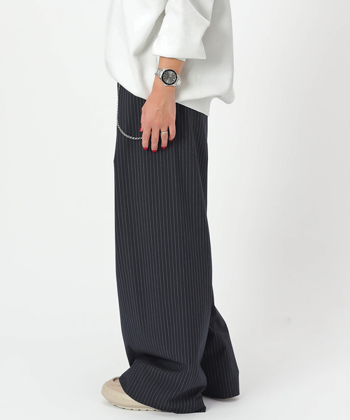 PROVOKE （プロヴォーク）の「【PROVOKE/プロヴォーク】タックワイドパンツ（スラックス・レディース・チャコールグレー/ネイビー・38/34/36）」の15枚目の写真