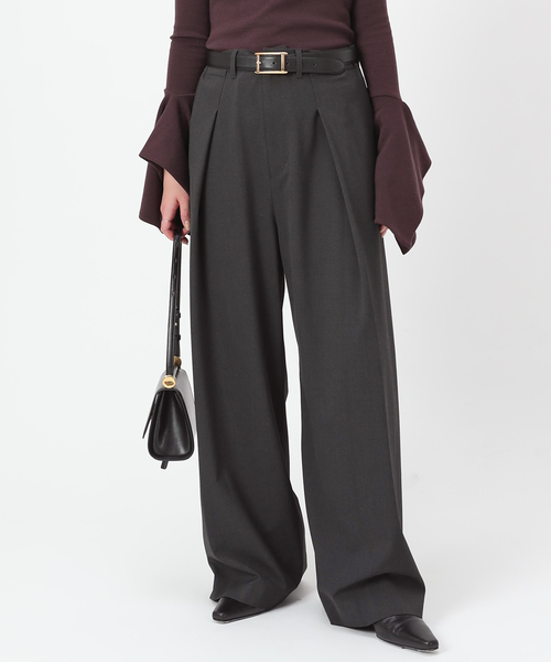 PROVOKE （プロヴォーク）の「【PROVOKE/プロヴォーク】タックワイドパンツ（スラックス・レディース・チャコールグレー/ネイビー・38/34/36）」の20枚目の写真