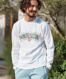 mlt5052- flower logo print long sleeve cut&sew カットソー