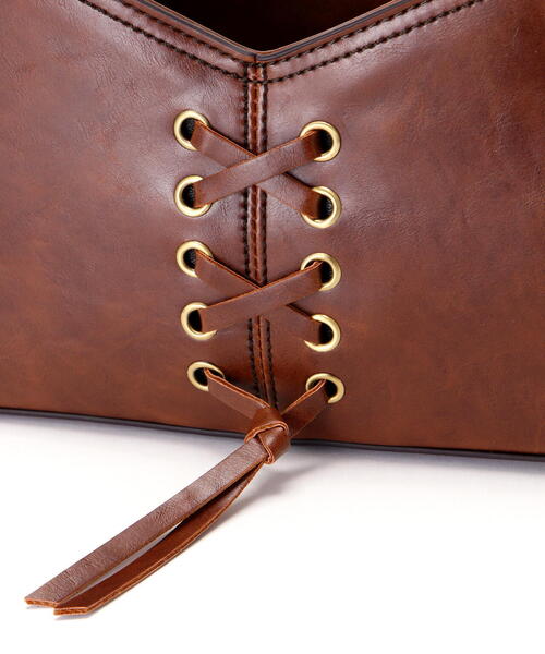 NATURAL BEAUTY BASIC（ナチュラルビューティーベーシック）の「◇【美人百花掲載】レースアップセミショルダーバッグ（ショルダーバッグ・レディース・ブラック/ブラウン/オフホワイト・ﾌﾘ-）」の12枚目の写真