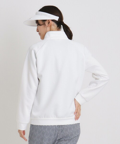 adabat（アダバット）の「クロスロゴジップアップブルゾン（ブルゾン・レディース・ホワイト/ネイビー・38/40/42）」の3枚目の写真