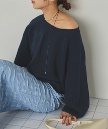 【ゲリラ値下】モヘア✴︎ネイビーオフショルダー ニット ニット/セーター（ブルー・ネイビー/青色系・オフショルダー