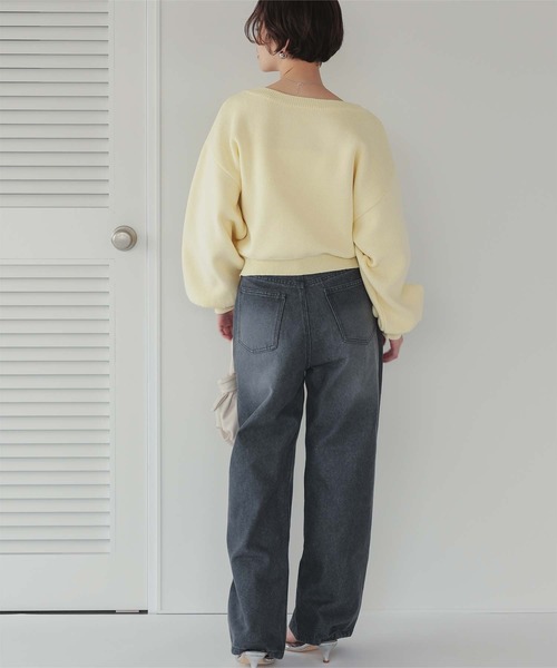 titivate（ティティベイト）の「マルチwayスウェットライクニットプルオーバー（ニット/セーター・レディース・ブラック/ネイビー/イエロー/ライトグレー・L/M/S）」の11枚目の写真