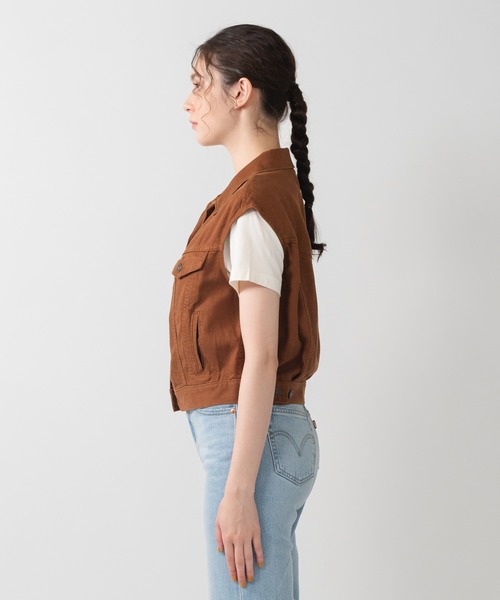 Levi's（リーバイス）の「Levi's/リーバイス SHRUNKEN 90S ベスト（ベスト・レディース・ブラウン・S/XS/M）」の2枚目の写真