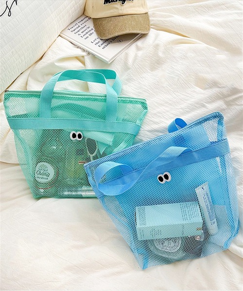 BAYBLO（ベイブロ）の「(SB)カートゥーン アイズ メッシュ ハンドバッグ[ワッペン]（ハンドバッグ・レディース・ネイビー/パープル/グレー/ブラック/エメラルド/スカイブルー/ライトピンク・ONE SIZE）」の13枚目の写真