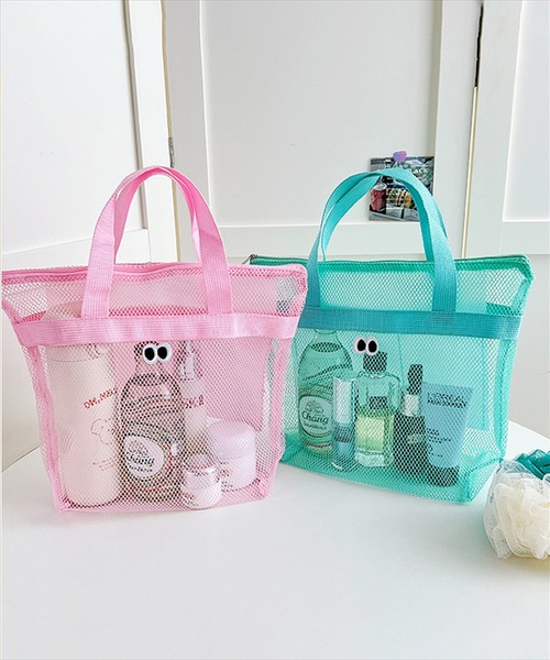 BAYBLO（ベイブロ）の「(SB)カートゥーン アイズ メッシュ ハンドバッグ[ワッペン]（ハンドバッグ・レディース・ネイビー/パープル/グレー/ブラック/エメラルド/スカイブルー/ライトピンク・ONE SIZE）」の17枚目の写真