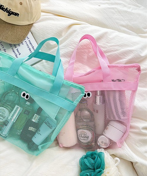 BAYBLO（ベイブロ）の「(SB)カートゥーン アイズ メッシュ ハンドバッグ[ワッペン]（ハンドバッグ・レディース・ネイビー/パープル/グレー/ブラック/エメラルド/スカイブルー/ライトピンク・ONE SIZE）」の12枚目の写真