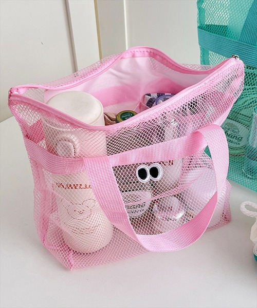 BAYBLO（ベイブロ）の「(SB)カートゥーン アイズ メッシュ ハンドバッグ[ワッペン]（ハンドバッグ・レディース・ネイビー/パープル/グレー/ブラック/エメラルド/スカイブルー/ライトピンク・ONE SIZE）」の15枚目の写真