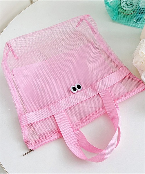 BAYBLO（ベイブロ）の「(SB)カートゥーン アイズ メッシュ ハンドバッグ[ワッペン]（ハンドバッグ・レディース・ネイビー/パープル/グレー/ブラック/エメラルド/スカイブルー/ライトピンク・ONE SIZE）」の14枚目の写真