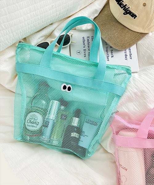 BAYBLO（ベイブロ）の「(SB)カートゥーン アイズ メッシュ ハンドバッグ[ワッペン]（ハンドバッグ・レディース・ネイビー/パープル/グレー/ブラック/エメラルド/スカイブルー/ライトピンク・ONE SIZE）」の11枚目の写真