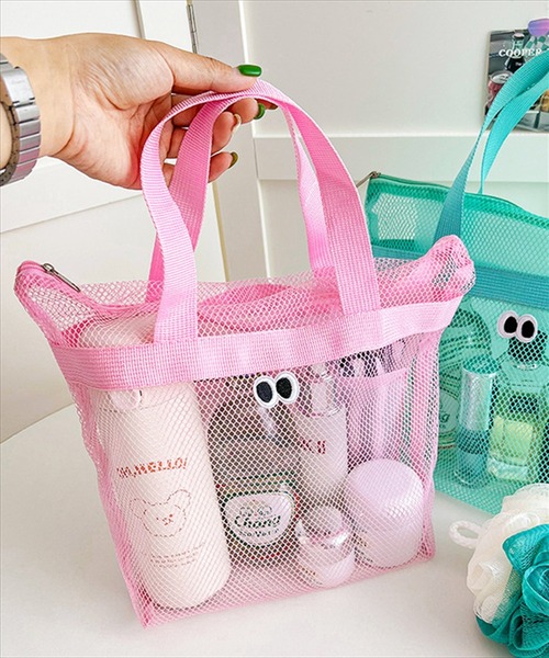 BAYBLO（ベイブロ）の「(SB)カートゥーン アイズ メッシュ ハンドバッグ[ワッペン]（ハンドバッグ・レディース・ネイビー/パープル/グレー/ブラック/エメラルド/スカイブルー/ライトピンク・ONE SIZE）」の9枚目の写真