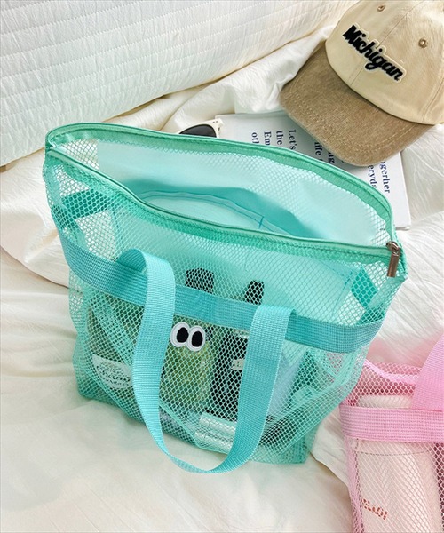 BAYBLO（ベイブロ）の「(SB)カートゥーン アイズ メッシュ ハンドバッグ[ワッペン]（ハンドバッグ・レディース・ネイビー/パープル/グレー/ブラック/エメラルド/スカイブルー/ライトピンク・ONE SIZE）」の10枚目の写真