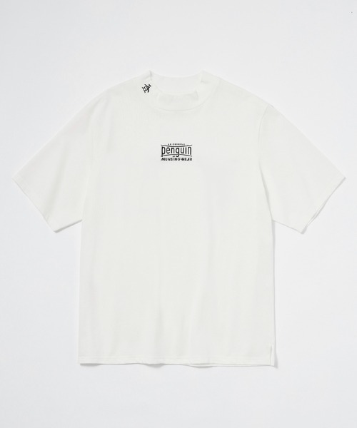 penguin BY MUNSINGWEAR(ペンギン バイ マンシングウェア)の「Graphic Mock neck shirt(Tシャツ/カットソー・メンズ・ネイビー/ホワイト/ブラック・M/L/XL)」の1枚目の写真