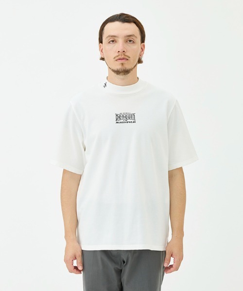 penguin BY MUNSINGWEAR(ペンギン バイ マンシングウェア)の「Graphic Mock neck shirt(Tシャツ/カットソー・メンズ・ネイビー/ホワイト/ブラック・M/L/XL)」の5枚目の写真