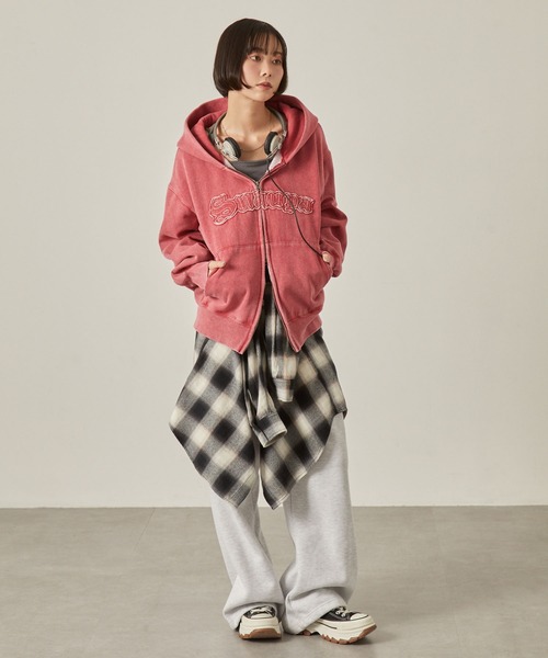 【新品☆完売モデル☆入手不可☆ダメージ】ディーゼル フェード加工 刺繍パーカー F-REGGY-HOOD-DIV WOMEN: デニムディヴィジョンパーカー