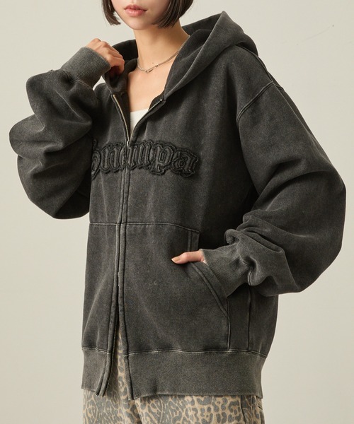 セール】【Snap club】ヴィンテージ加工 ダメージパッチロゴ ダブル