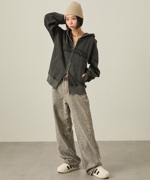 セール】【Snap club】ヴィンテージ加工 ダメージパッチロゴ ダブル