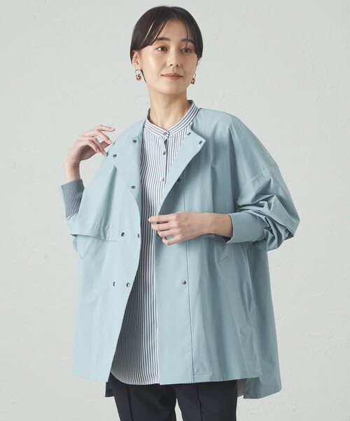 CAST:（キャストコロン）の「【オンでもオフでも活躍/機能性素材】ミドルライトアウター（トレンチコート・レディース・ブルー系その他2/ベージュ/オフホワイト・M）」の3枚目の写真