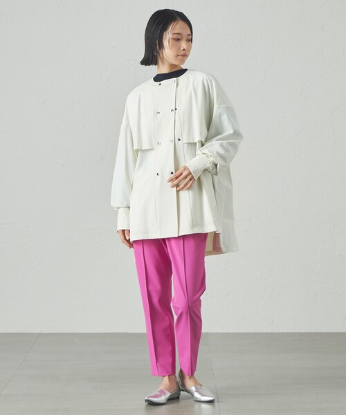 CAST:（キャストコロン）の「【オンでもオフでも活躍/機能性素材】ミドルライトアウター（トレンチコート・レディース・ブルー系その他2/ベージュ/オフホワイト・M）」の16枚目の写真