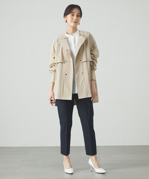 CAST:（キャストコロン）の「【オンでもオフでも活躍/機能性素材】ミドルライトアウター（トレンチコート・レディース・ブルー系その他2/ベージュ/オフホワイト・M）」の14枚目の写真