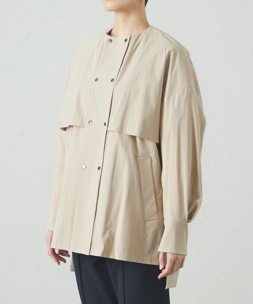 CAST:（キャストコロン）の「【オンでもオフでも活躍/機能性素材】ミドルライトアウター（トレンチコート・レディース・ブルー系その他2/ベージュ/オフホワイト・M）」の12枚目の写真