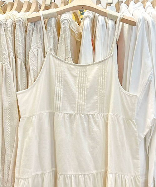aimoha（アイモハ）の「レースティアードコットンキャミワンピース（ワンピース・レディース・ライトベージュ/ホワイト・FREE）」の10枚目の写真