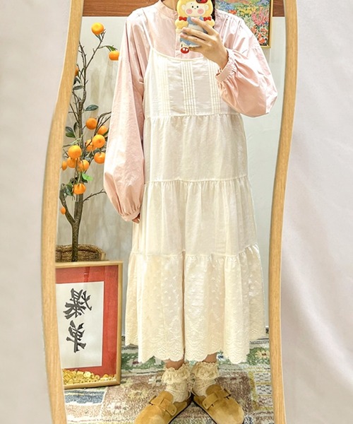 aimoha（アイモハ）の「レースティアードコットンキャミワンピース（ワンピース・レディース・ライトベージュ/ホワイト・FREE）」の13枚目の写真