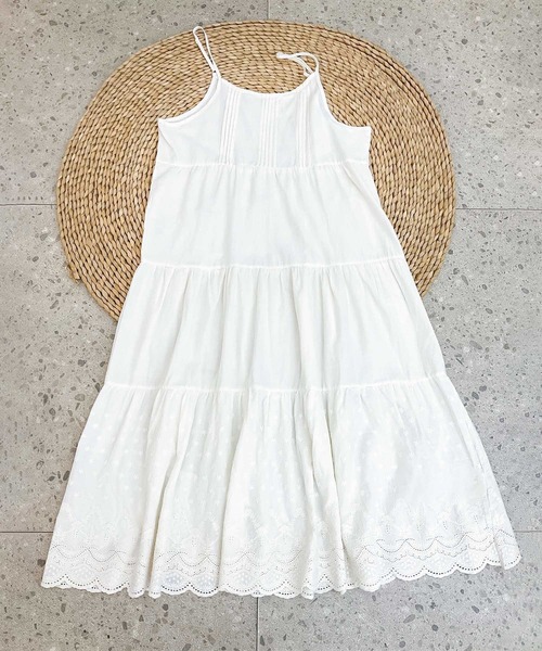 aimoha（アイモハ）の「レースティアードコットンキャミワンピース（ワンピース・レディース・ライトベージュ/ホワイト・FREE）」の15枚目の写真