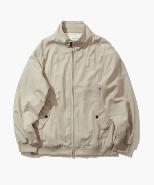 エイトン ATON ナイロンブルゾン ジャケット フード 2 グレージュ ■OS セール】ATON (エイトン)HIGH TWIST NYLON | HARRINGTON JACKET