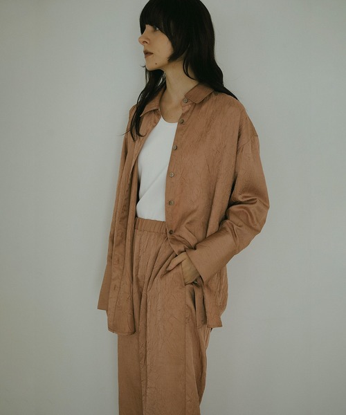 MANOF（マノフ）の「WASHER LONG SHIRTS（シャツ/ブラウス・レディース・アイボリー/ピンク/ブラック・FREE）」の10枚目の写真