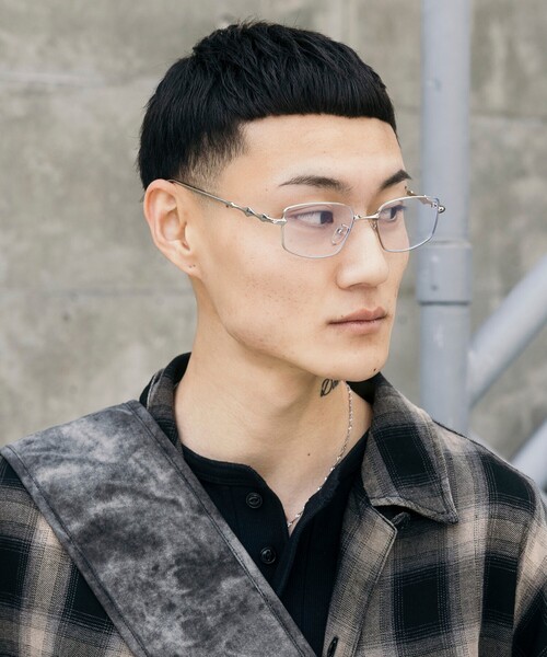 FREAK'S STORE（フリークスストア）の「メタルレクタングル ファッション用グラス（メガネ・メンズ・ゴールド/シルバー・ONE SIZE）」の2枚目の写真