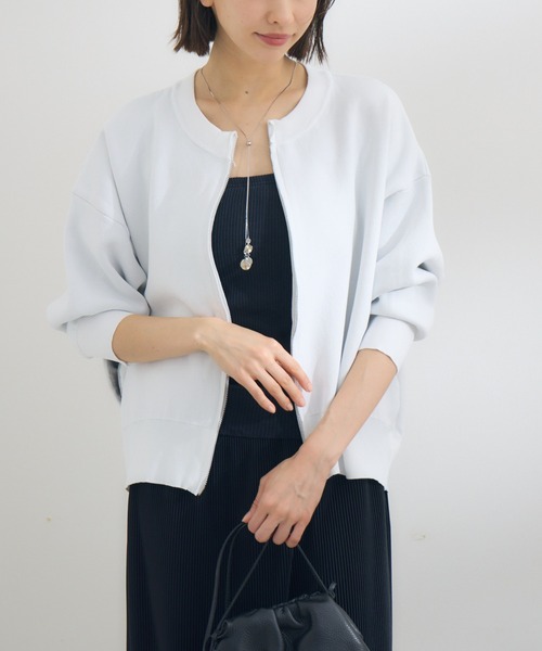 KATHARINE ROSS（キャサリンロス）の「【Pillini/ピリーニ】スウェットライクWZIPカーディガン（カーディガン/ボレロ・レディース・オフホワイト/オレンジ/ライトグレー/レッド/ネイビー・MEDIUM）」の2枚目の写真