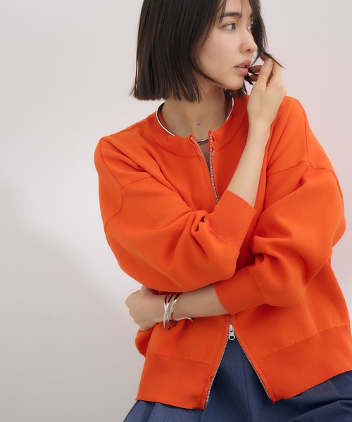 KATHARINE ROSS（キャサリンロス）の「【Pillini/ピリーニ】スウェットライクWZIPカーディガン（カーディガン/ボレロ・レディース・オフホワイト/オレンジ/ライトグレー/レッド/ネイビー・MEDIUM）」の5枚目の写真