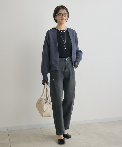 KATHARINE ROSS（キャサリンロス）の「【Pillini/ピリーニ】スウェットライクWZIPカーディガン（カーディガン/ボレロ・レディース・オフホワイト/オレンジ/ライトグレー/レッド/ネイビー・MEDIUM）」の6枚目の写真