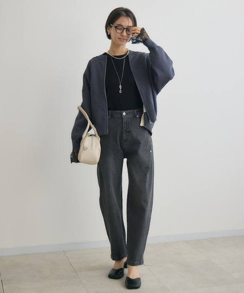 KATHARINE ROSS（キャサリンロス）の「【Pillini/ピリーニ】スウェットライクWZIPカーディガン（カーディガン/ボレロ・レディース・オフホワイト/オレンジ/ライトグレー/レッド/ネイビー・MEDIUM）」の8枚目の写真