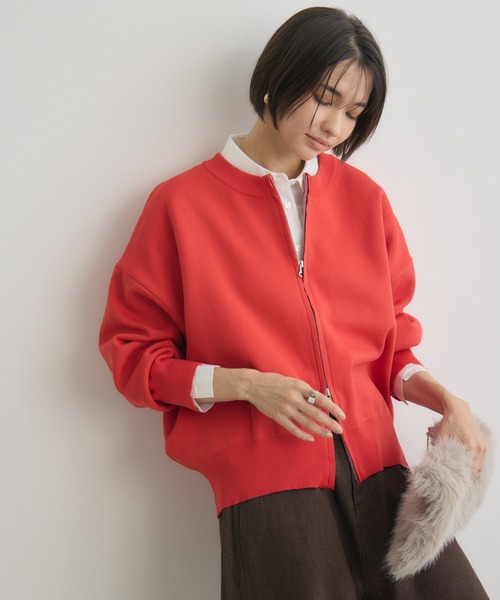 KATHARINE ROSS（キャサリンロス）の「【Pillini/ピリーニ】スウェットライクWZIPカーディガン（カーディガン/ボレロ・レディース・オフホワイト/オレンジ/ライトグレー/レッド/ネイビー・MEDIUM）」の14枚目の写真